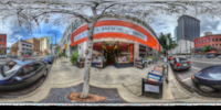 An HDR interactive panoramic image of Bookstore Along Ashley, Tampa. The photographic images were shot with a Canon 60D.