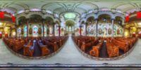 An HDR interactive panoramic image of sacred heart catholic church, Tampa. The photographic images were shot with a Canon 60D.
