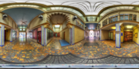 An HDR interactive panoramic image of snell arcade, Tampa. The photographic images were shot with a Canon 60D.